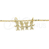Collares con Dije 04.106.0010.20 Oro Laminado, Diseño de Niñita Pequeña, Pulido, Tono Dorado (02 MM Thickness, 20 Inches Length)