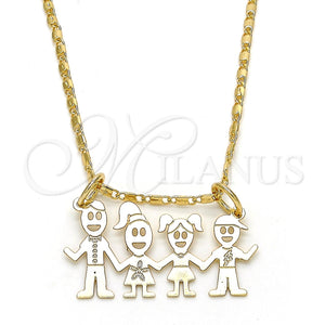 Collares con Dije 04.106.0010.20 Oro Laminado, Diseño de Niñita Pequeña, Pulido, Tono Dorado (02 MM Thickness, 20 Inches Length)