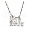 Collares con Dije 04.106.0012.1.20 Oro Laminado Blanco, Diseño de Niñito Pequeño y Perro, Pulido, Rodinado (Grosor 02 MM, 20 Pulgadas de Largo)