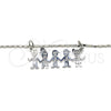Collares con Dije 04.106.0014.1.20 Rodio Laminado, Diseño de Niñito Pequeño y Niñita Pequeña, Pulido, Rodinado (Grosor 02 MM, 20 Pulgadas de Largo)