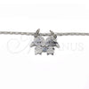 Collares con Dije 04.106.0018.1.20 Rodio Laminado, Diseño de Niñita Pequeña, Pulido, Rodinado (02 MM Thickness, 20 Inches Length)