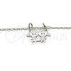 Collares con Dije 04.106.0019.1.20 Rodio Laminado, Diseño de Niñita Pequeña, Pulido, Rodinado (02 MM Thickness, 20 Inches Length)