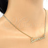 Collares con Dije 04.106.0021.20 Oro Laminado, Diseño de Con Nombre, Pulido, Tono Dorado (02 MM Thickness, 20 Inches Length)