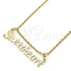 Collares con Dije 04.106.0021.20 Oro Laminado, Diseño de Con Nombre, Pulido, Tono Dorado (02 MM Thickness, 20 Inches Length)