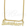 Collares con Dije 04.106.0021.20 Oro Laminado, Diseño de Con Nombre, Pulido, Tono Dorado (02 MM Thickness, 20 Inches Length)