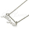 Collares con Dije 04.106.0022.1.20 Rodio Laminado, Pulido, Rodinado (Grosor 02 MM, 20 Pulgadas de Largo)