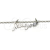 Collares con Dije 04.106.0022.1.20 Rodio Laminado, Pulido, Rodinado (Grosor 02 MM, 20 Pulgadas de Largo)