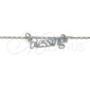 Collares con Dije 04.106.0023.1.20 Rodio Laminado, Pulido, Rodinado (Grosor 02 MM, 20 Pulgadas de Largo)