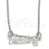 Collares con Dije 04.106.0023.1.20 Rodio Laminado, Pulido, Rodinado (Grosor 02 MM, 20 Pulgadas de Largo)