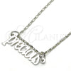 Collares con Dije 04.106.0024.1.20 Rodio Laminado, Pulido, Rodinado (Grosor 02 MM, 20 Pulgadas de Largo)
