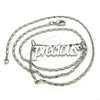 Collares con Dije 04.106.0024.1.20 Rodio Laminado, Pulido, Rodinado (Grosor 02 MM, 20 Pulgadas de Largo)