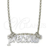 Collares con Dije 04.106.0024.1.20 Rodio Laminado, Pulido, Rodinado (Grosor 02 MM, 20 Pulgadas de Largo)