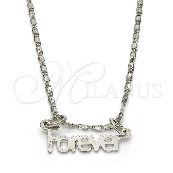 Collares con Dije 04.106.0029.1.20 Rodio Laminado, Pulido, Rodinado (Grosor 02 MM, 20 Pulgadas de Largo)
