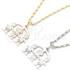 Collares con Dije 04.106.0030.1.20 Rodio Laminado, Diseño de Niñita Pequeña y Niñito Pequeño, Pulido, Rodinado (Grosor 02 MM, 20 Pulgadas de Largo)