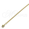 Gargantilla Basica 04.213.0090.20 Oro Laminado, Diseño de Miami Cubana, Pulido, Tono Dorado (02 MM Thickness, 20 Inches Length)