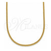 Gargantilla Basica 04.213.0090.20 Oro Laminado, Diseño de Miami Cubana, Pulido, Tono Dorado (02 MM Thickness, 20 Inches Length)