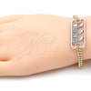 Pulsera Elegante 03.63.1837.08 Oro Laminado, Diseño de Delfín, Pulido, Dos Tonos (04 MM Thickness, 8 Inches Length)