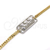 Pulsera Elegante 03.63.1837.08 Oro Laminado, Diseño de Delfín, Pulido, Dos Tonos (04 MM Thickness, 8 Inches Length)