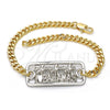 Pulsera Elegante 03.63.1838.08 Oro Laminado, Diseño de Ãrbol, Pulido, Dos Tonos (04 MM Thickness, 8 Inches Length)
