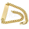 Pulsera con Placa 03.63.1840.08 Oro Laminado, Pulido, Tono Dorado (120 Gauge, 05 MM Thickness, 8 Inches Length)