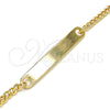 Pulsera con Placa 03.63.1841.06 Oro Laminado, Pulido, Tono Dorado (100 Gauge, 04 MM Thickness, 6 Inches Length)