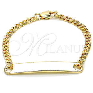 Pulsera con Placa 03.63.1841.06 Oro Laminado, Pulido, Tono Dorado (100 Gauge, 04 MM Thickness, 6 Inches Length)