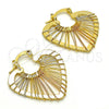 Argolla Pequeña 02.100.0063.1.25 Oro Laminado, Diseño de Corazón, Pulido, Tres Tonos