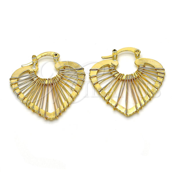 Argolla Pequeña 02.100.0063.1.25 Oro Laminado, Diseño de Corazón, Pulido, Tres Tonos