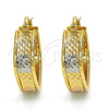 Argolla Mediana 02.100.0065.1.30 Oro Laminado, Diamantado, Tres Tonos