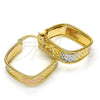 Argolla Mediana 02.100.0065.1.30 Oro Laminado, Diamantado, Tres Tonos