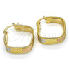 Argolla Mediana 02.100.0065.1.30 Oro Laminado, Diamantado, Tres Tonos