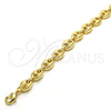 Tobillera Elegante 04.63.1311.10 Oro Laminado, Diseño de Puff Mariner, Pulido, Tono Dorado (Grosor 07.8 MM, 10 Pulgadas de Largo)