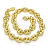 Tobillera Elegante 04.63.1311.10 Oro Laminado, Diseño de Puff Mariner, Pulido, Tono Dorado (Grosor 07.8 MM, 10 Pulgadas de Largo)