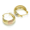 Argolla Pequeña 02.106.0001.1.20 Oro Laminado, Pulido, Tres Tonos