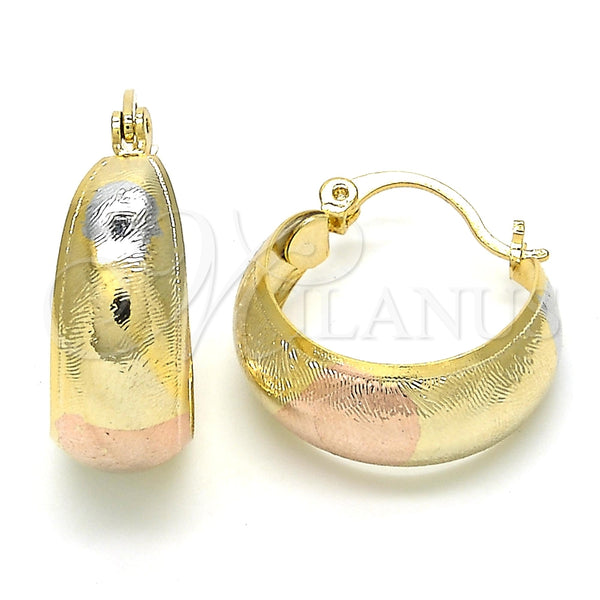 Argolla Pequeña 02.106.0001.1.20 Oro Laminado, Pulido, Tres Tonos