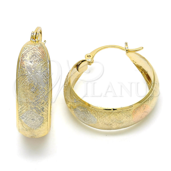 Argolla Mediana 02.106.0001.1.30 Oro Laminado, Pulido, Tres Tonos