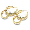 Argolla Mediana 02.106.0002.1.30 Oro Laminado, Diseño de Flor, Pulido, Tres Tonos