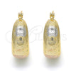 Argolla Pequeña 02.106.0003.1.20 Oro Laminado, Diseño de Llave Griega, Pulido, Tres Tonos