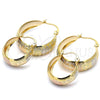 Argolla Pequeña 02.106.0003.1.20 Oro Laminado, Diseño de Llave Griega, Pulido, Tres Tonos