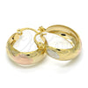 Argolla Pequeña 02.106.0004.1.20 Oro Laminado, Pulido, Tres Tonos