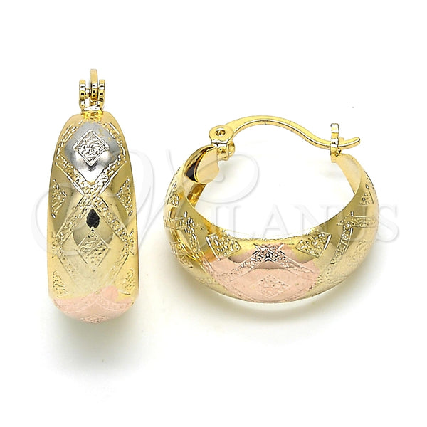 Argolla Pequeña 02.106.0004.1.20 Oro Laminado, Pulido, Tres Tonos