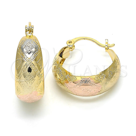 Argolla Pequeña 02.106.0004.1.20 Oro Laminado, Pulido, Tres Tonos