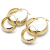 Argolla Pequeña 02.106.0004.1.20 Oro Laminado, Pulido, Tres Tonos