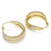 Argolla Mediana 02.106.0006.1.30 Oro Laminado, Mate, Tres Tonos