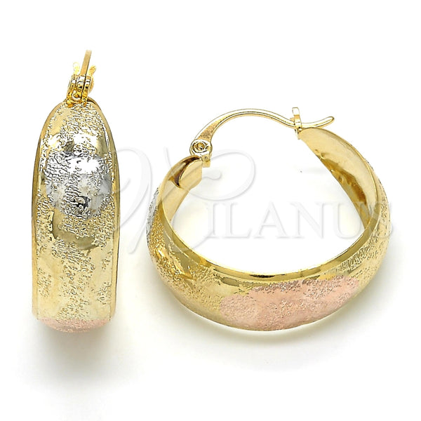 Argolla Mediana 02.106.0006.1.30 Oro Laminado, Mate, Tres Tonos