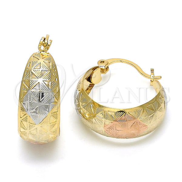 Argolla Pequeña 02.106.0008.1.20 Oro Laminado, Pulido, Tres Tonos