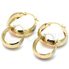 Argolla Mediana 02.106.0009.1.30 Oro Laminado, Pulido, Tres Tonos