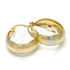 Argolla Pequeña 02.106.0012.1.20 Oro Laminado, Pulido, Tres Tonos