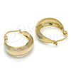 Argolla Pequeña 02.106.0012.1.20 Oro Laminado, Pulido, Tres Tonos