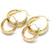 Argolla Pequeña 02.106.0012.1.20 Oro Laminado, Pulido, Tres Tonos